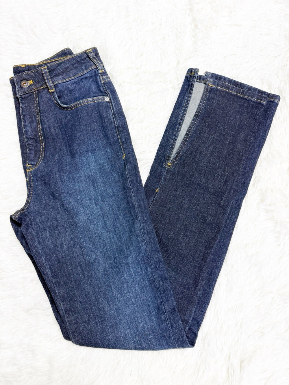 Pilcro Anthropologie The Split Straight Jeans Dark Wash Womens Size 26